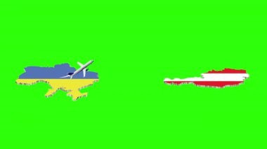 UKRAINE 'dan AUSTRIA' ya Uçuşun Animasyonu