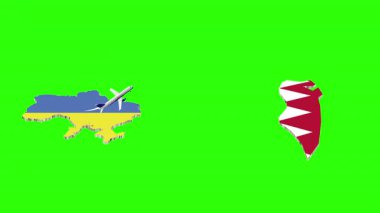 UKRAINE 'dan BAHRAIN' e Uçuşun Animasyonu