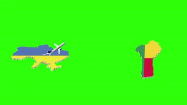 UKRAINE 'dan BENIN' e Uçuşun Animasyonu