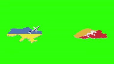 UKRAINE 'dan BHUTAN' a Uçuşun Animasyonu