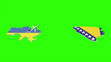 UKRAINE 'dan BOSNIA' ya Uçuşun Animasyonu