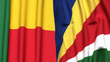 Gerçekçi kumaş desenli Bayraklar ve SEYCHELLES