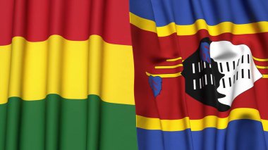 Bayraklar dolusu BOLIVIA ve Eswatini.