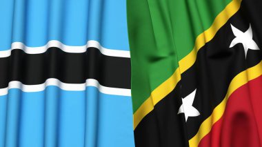 BOTSWAN Bayrakları ve gerçekçi kumaş dokusuna sahip Aziz KITT