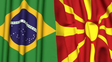 Gerçekçi kumaş desenli Bayraklar ve MACEDONYA