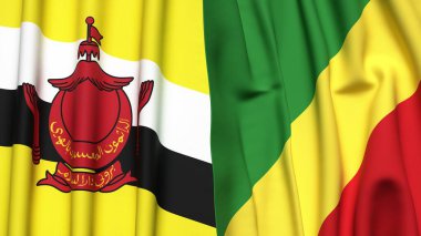 Gerçekçi kumaş dokusuna sahip Bayraklar Bayrakları ve CONGO R