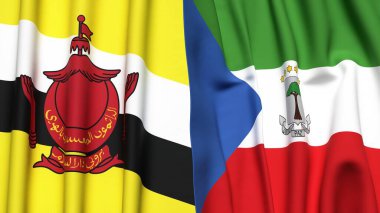 Gerçekçi kumaş dokusuna sahip Bayraklar ve Eşitlikçi Guinea