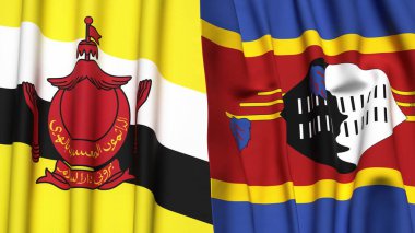 Gerçekçi kumaş dokusuna sahip Bayraklar