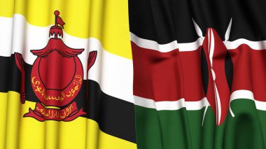 Gerçekçi kumaş dokusuna sahip Bayraklar Bayraklar