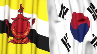 Gerçekçi kumaş dokusuna sahip Bayraklar Bayraklar