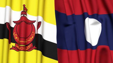 Gerçekçi kumaş desenli Bayraklar Bayraklar