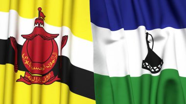 Gerçekçi kumaş desenli Bayraklar Bayraklar