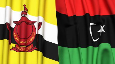 Gerçekçi kumaş dokusuna sahip Bayraklar