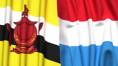 Gerçekçi kumaş desenli Bayraklar ve LUXEMBOURG