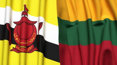 Gerçekçi kumaş dokusuna sahip Bayraklar Bayraklar