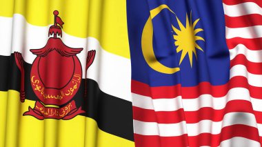 Gerçekçi kumaş dokusuna sahip Bayraklar Bayraklar