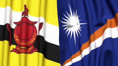 Gerçekçi kumaş dokusuna sahip Bayraklar Bayraklar