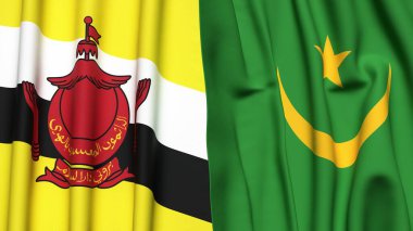 Gerçekçi kumaş dokusuna sahip Bayraklar Bayraklar