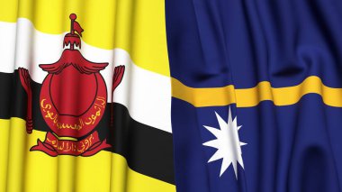 Gerçekçi kumaş dokusuna sahip Bayraklar Bayraklar