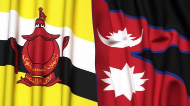 Gerçekçi kumaş dokusuna sahip Bayraklar