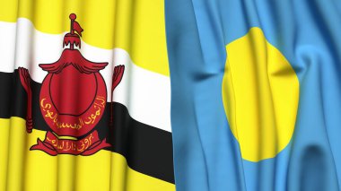 Gerçekçi kumaş desenli Bayraklar Bayraklar