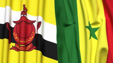 Gerçek kumaş dokusuna sahip Bayraklar Bayraklar