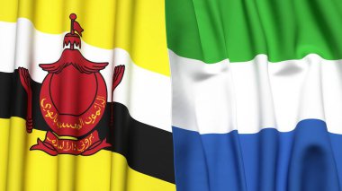 Gerçek kumaş desenli Bayraklar ve Sierra Leone