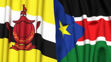 Gerçekçi kumaş dokusuna sahip Bayraklar Bayraklar