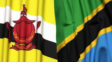 Gerçekçi kumaş dokusuna sahip Bayraklar Bayraklar