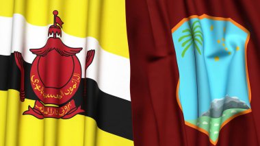 Gerçekçi kumaş desenli Bayraklar Bayraklar