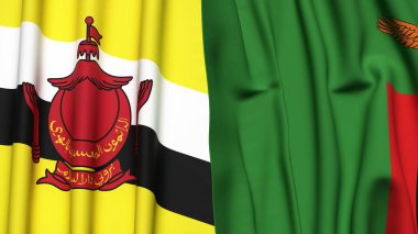 Gerçekçi kumaş desenli Bayraklar Bayraklar