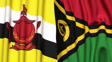 Gerçekçi kumaş dokusuna sahip Bayraklar Bayraklar