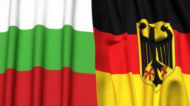 Bayraklar BÜLGARYA ve GERMANY gerçekçi kumaş dokusuna sahip
