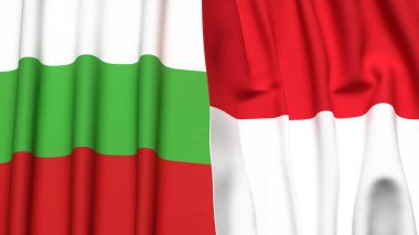 Bülbül ve Monako bayrakları gerçekçi kumaş dokusuna sahiptir.