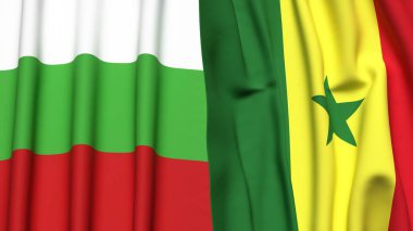 Bülbül ve Senegal bayrakları gerçekçi kumaş dokusuna sahipler.