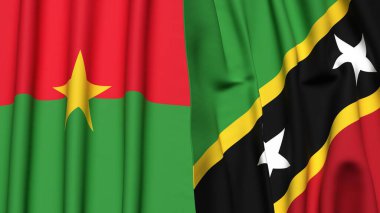 Gerçekçi kumaşlı BURKINA-FASSO Bayrakları ve Aziz KITT