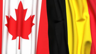 CANADA ve Çad bayrakları gerçekçi kumaş dokusuyla