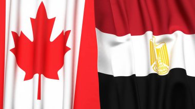 Kanadalı bayraklar ve gerçekçi kumaş dokusuna sahip EGYPT