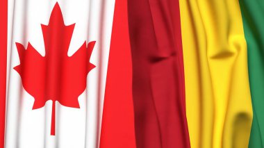 Kanadalı bayraklar ve gerçekçi kumaş dokusuna sahip GUINEA