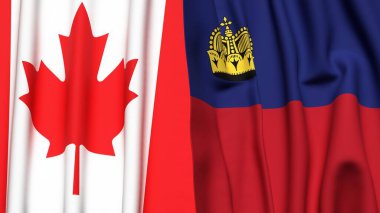 Kanadalı bayraklar ve gerçekçi kumaş dokusuna sahip LIECHTENSTEIN