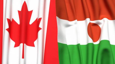 Kanadalı bayraklar ve gerçekçi kumaş desenli NIGER