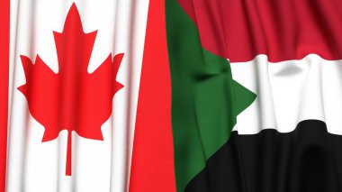 Kanadalı bayraklar ve gerçekçi kumaş dokusuna sahip SUDAN