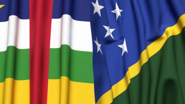 Orta Afrika Cumhuriyeti ve SOLOMON Adaları bayrakları gerçekçi kumaş dokusuna sahiptir.