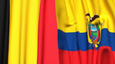 Çad ve Ekvador 'un gerçekçi kumaşlı bayrakları