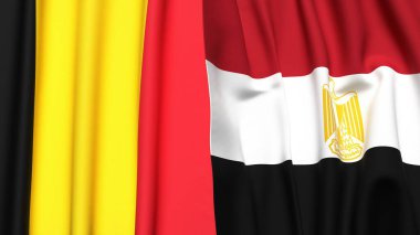 Çad ve EGYPT bayrakları gerçekçi kumaş dokusuyla