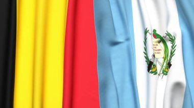 Çad ve Guatemala bayrakları gerçekçi kumaş dokusuyla