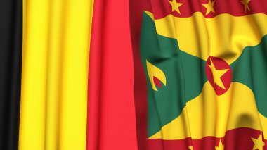 Çad ve GRENADA bayrakları gerçekçi kumaş dokusuyla