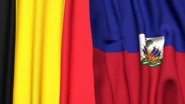 Çad ve HAITI bayrakları gerçekçi kumaş dokusuyla