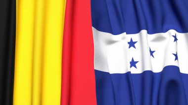 Çad ve HONDURAS bayrakları gerçekçi kumaş dokusuyla