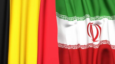 Çad ve İRAN 'ın gerçekçi kumaşlı bayrakları